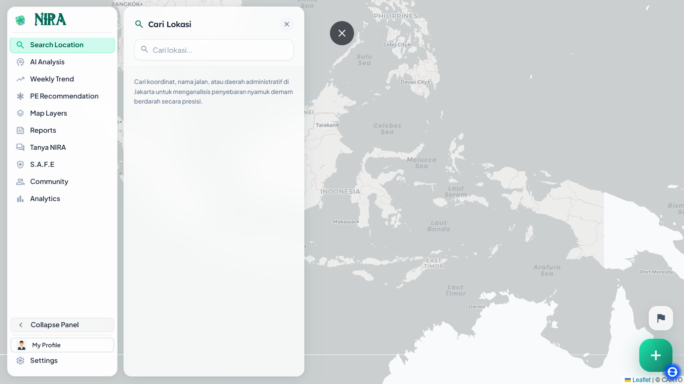 Community dengue monitoring interface
